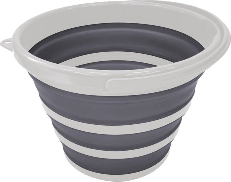 Schoonmaakemmer - Opvouwbaar - Wit/Grijs - Kunststof - 10 Liter