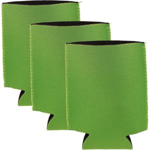 8x Stuks blikjes koeler / koelhoud hoesjes / bierblik hoesjes - lime groen - Frisdrank/bier blikjes koel houden