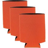 3x Stuks blikjes koeler / koelhoud hoesjes / bierblik hoesjes - oranje - Frisdrank/bier blikjes koel houden