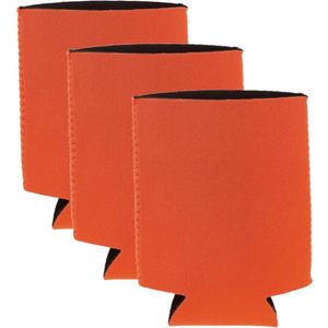 8x Stuks opvouwbare blikjeskoelers/ koel hoesjes oranje