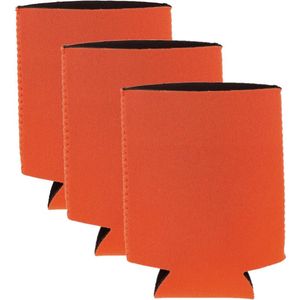 Voordeelset van 20x stuks blikjes koeler / koelhoud hoesjes / bierblik hoesjes - oranje - Frisdrank/bier blikjes koel houden