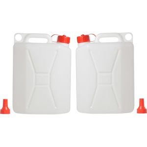 2x stuks voedselgeschikte jerrycan/watertank 10 liter  - Survival en outdoor artikelen - Kampeerartikelen