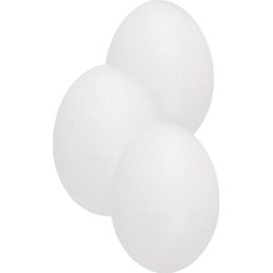 Piepschuim grote paasei hobby vorm - 3x stuks - tweedelig - H20 cm - Knutselen artikelen - Pasen - grote eieren