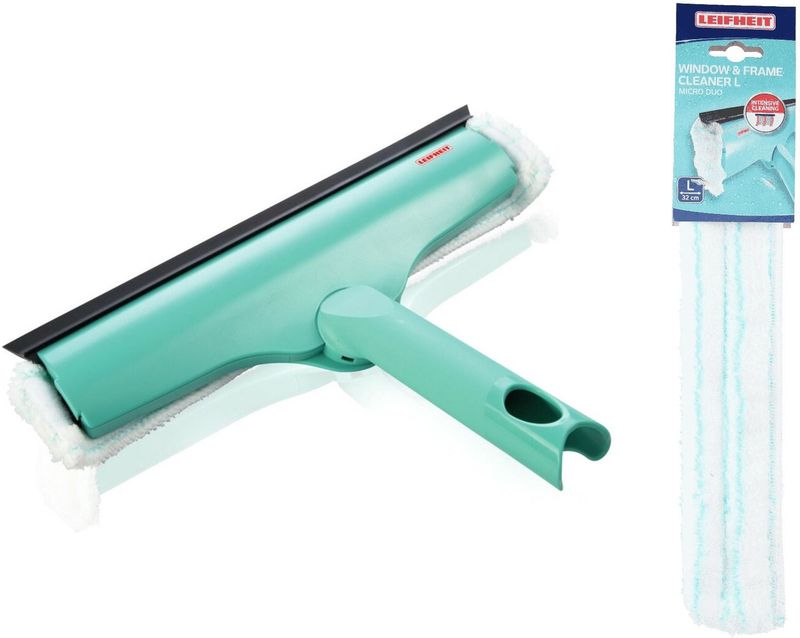 Leifheit - 3-in-1 Raamwisser - Inclusief Reserve Doek - 33 cm - Microvezel
