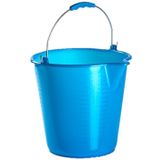 Kunststof emmers set van 9 en 12 liter inhoud met schenktuit blauw - Huishoud/schoonmaak