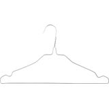 Voordeelset van 25x stuks metalen kledinghangers zilver 40 x 20 cm - Kledingkast hangers/kleerhangers