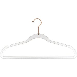 Set van 8x stuks kunststof kledinghangers met glitters koper 45 x 24 cm - Kledingkast hangers/kleerhangers