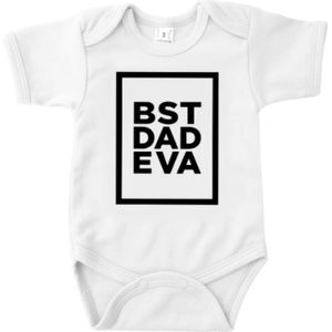 Vaderdag Cadeau - Romper Best Dad Eva Box - Maat 56 - Kleur Wit - 100% Katoen