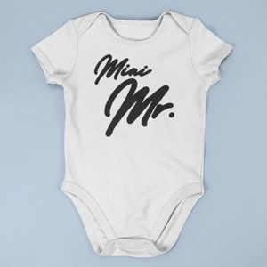 Vaderdag Cadeau - Romper Mini Mr - Maat 56 - Kleur Wit - 100% Katoen