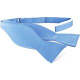 Suitable - Zelfstrikker Zijde Blauw F02 - One Size - Effen - Heren - Gala Vlinderstrik / Vlinderdas