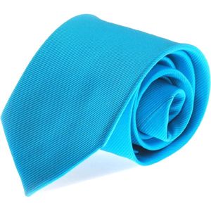 Suitable - Stropdas Zijde Turquoise Uni F24 - Luxe heren das van 100% Zijde - Effen