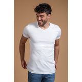 Suitable Vibambo T-Shirt V-Hals Wit 2-Pack - Heren - Basic T-shirts - Bamboo extra zacht en soepel