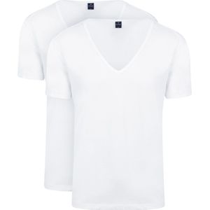 Suitable Vitaru T-Shirt Diepe V-hals Wit 2-Pack - Heren - Basic T-shirts met Stretch