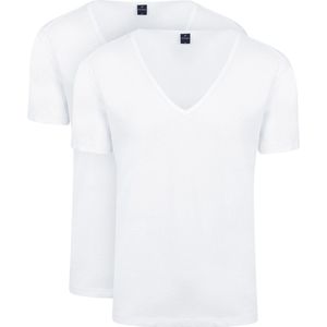 Suitable Vitaru T-Shirt Diepe V-hals Wit 2-Pack - Heren - Basic T-shirts met Stretch