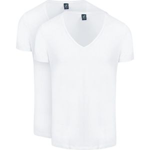 Suitable - Vibamboru T-Shirt - Wit - 2-Pack - Heren - Slim-Fit