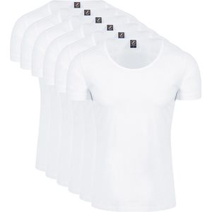 Suitable Otaru T-Shirt Brede Ronde Hals Wit 4-Pack