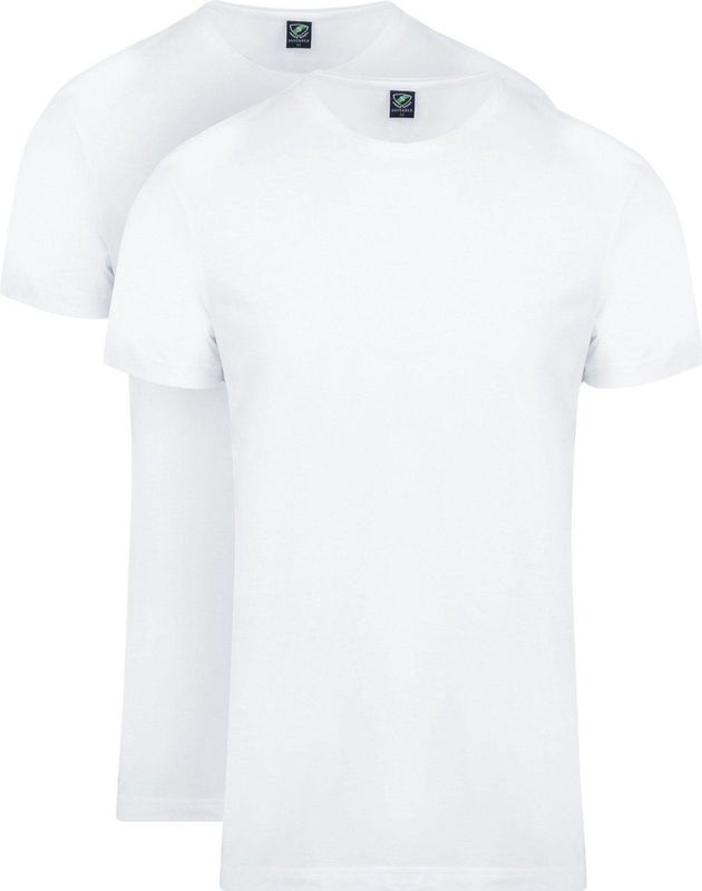 Suitable Obambo T-Shirt Ronde Hals Wit 2-Pack - Maat XXL - Heren - T-shirt basis - Bamboo extra zacht en soepel