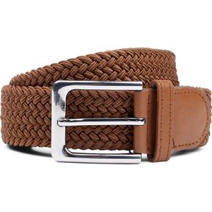 Suitable Geweven Riem Taupe Cognac