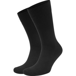 Suitable Merino Sokken Zwart 2-Pack - Dames en Heren - Maat 39-42 - Set van 2 Paar - Temperatuur regulerend - Thermosokken met badstof voetbed - Halfhoge sokken