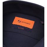 Suitable - Overhemd Knitted Piqué - Lichtblauw - Slim-fit - Katoen