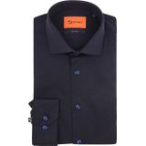 Suitable - Overhemd Knitted Piqué - Lichtblauw - Slim-fit - Katoen