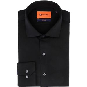 Suitable - Overhemd - Zwart - Widespread - Slim-Fit - Casual Shirt