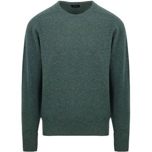 William Lockie Lamswol Middengroen - Maat XXL - Heren - Pullovers