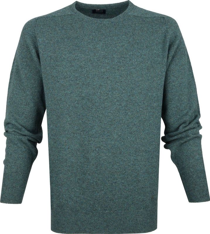 William Lockie Lamswol Middengroen - Heren - Pullovers