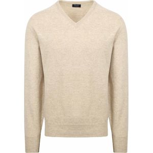 William Lockie - V-Hals Pullover - Beige - 100% Lamswol