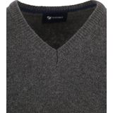Suitable Lamswol Trui V-Hals Antraciet - Heren