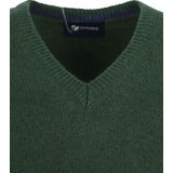 Suitable Lamswol Trui V-Hals Donkergroen - Heren