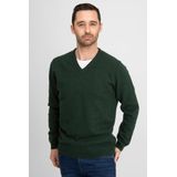 Suitable Lamswol Trui V-Hals Donkergroen - Heren