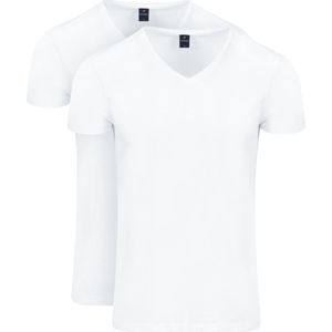 Suitable Vitasu T-Shirt V-Hals Wit 2-Pack - Heren - Basic T-shirts met Stretch