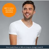 Suitable Vitasu T-Shirt V-Hals Wit 2-Pack - Heren - Basic T-shirts met Stretch