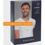 Suitable Vitasu T-Shirt V-Hals Wit 2-Pack - Heren - Basic T-shirts met Stretch