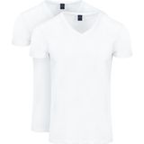 Suitable Vitasu T-Shirt V-Hals Wit 2-Pack - Heren - Basic T-shirts met Stretch