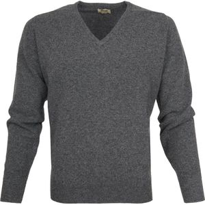 William Lockie Pullover Lamswol Antraciet V - Heren - Pullovers