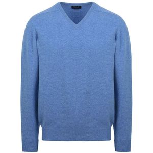 William Lockie - V-Hals - Lamswol - Navy - Pullovers