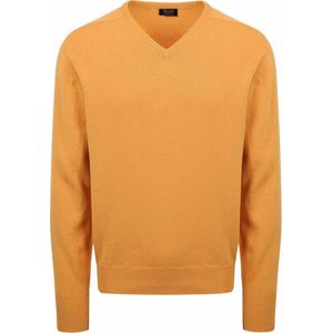 William Lockie - V-Hals - Lamswol Pullover - Geel - Regular Fit
