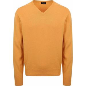 William Lockie V-Hals Lamswol Geel - Heren - Pullovers