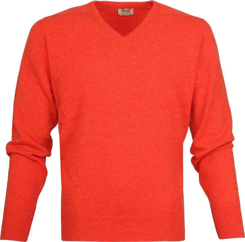 William Lockie - V-neck - Lamswol - Oranje - Pullovers
