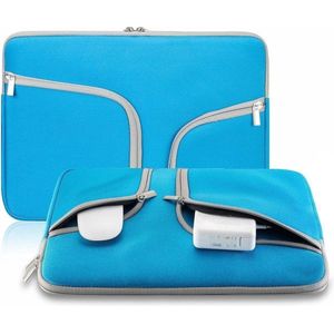 Laptop Sleeve 11 inch - Opbergvak voor Oplader, Notities, Muis - 11,6 Inch - Ritssluiting - Waterdicht - Blauw