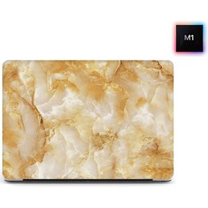 Laptophoes - Geschikt voor MacBook Air M1 Hoes Case - 13 inch - A2337 (M1, 2020) - Marmer Goud Extra