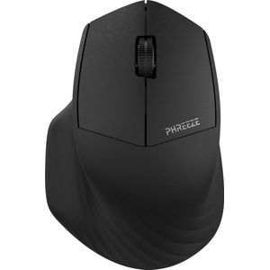 Phreeze draadloze muis met duimsteun - Draadloos + Bluetooth V5.0 - Ergonomisch - Stille muis - Zwart