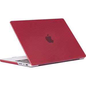 Carbon Cover - Geschikt voor MacBook Pro 13 inch - Case - Geen Vingerafdrukken - Hardcase - A1706/A1708/A2338/A2686 (M1,M2,Touchbar, 2016-2022) - Rood