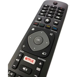 Vervangende Afstandsbediening - Voorgeprogrammeerd - Remote Control - Geschikt voor Netflix, Philips TV (Ambilight)