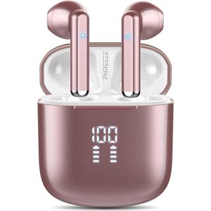 Draadloze Oordopjes - Roze Goud - Bluetooth - Universeel - Lange Batterijduur - Comfortabel Draagcomfort - Geweldige Geluidskwaliteit - Origineel Phreeze