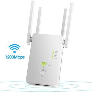 Super WiFi Repeater - 1200 Mbps - WPS Knop - WiFi Versterker - WiFi Extender - WiFi Booster - Geschikt voor 2.4 Ghz en 5.0 Ghz