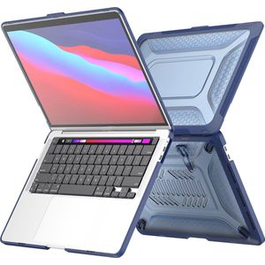 Heavy Duty Cover - Geschikt voor MacBook Pro 13 inch - Case - Extreme Bescherming - Hardcase - A1706/A1708/A2338/A2686 (M1,M2,Touchbar, 2016-2022) - Blauw