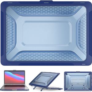 Heavy Duty Cover - Geschikt voor MacBook Pro 13 inch - Case - Extreme Bescherming - Hardcase - A1706/A1708/A2338/A2686 (M1,M2,Touchbar, 2016-2022) - Blauw